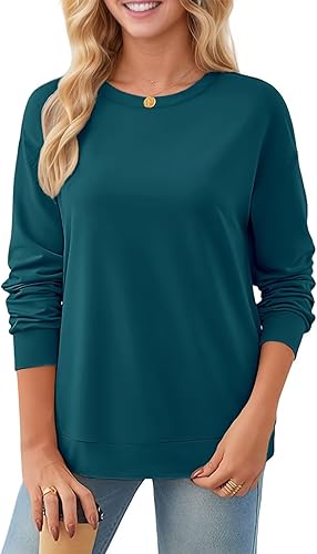 Dazevt Sweatshirts for Women Long Sleeve Crewneck Hoodies